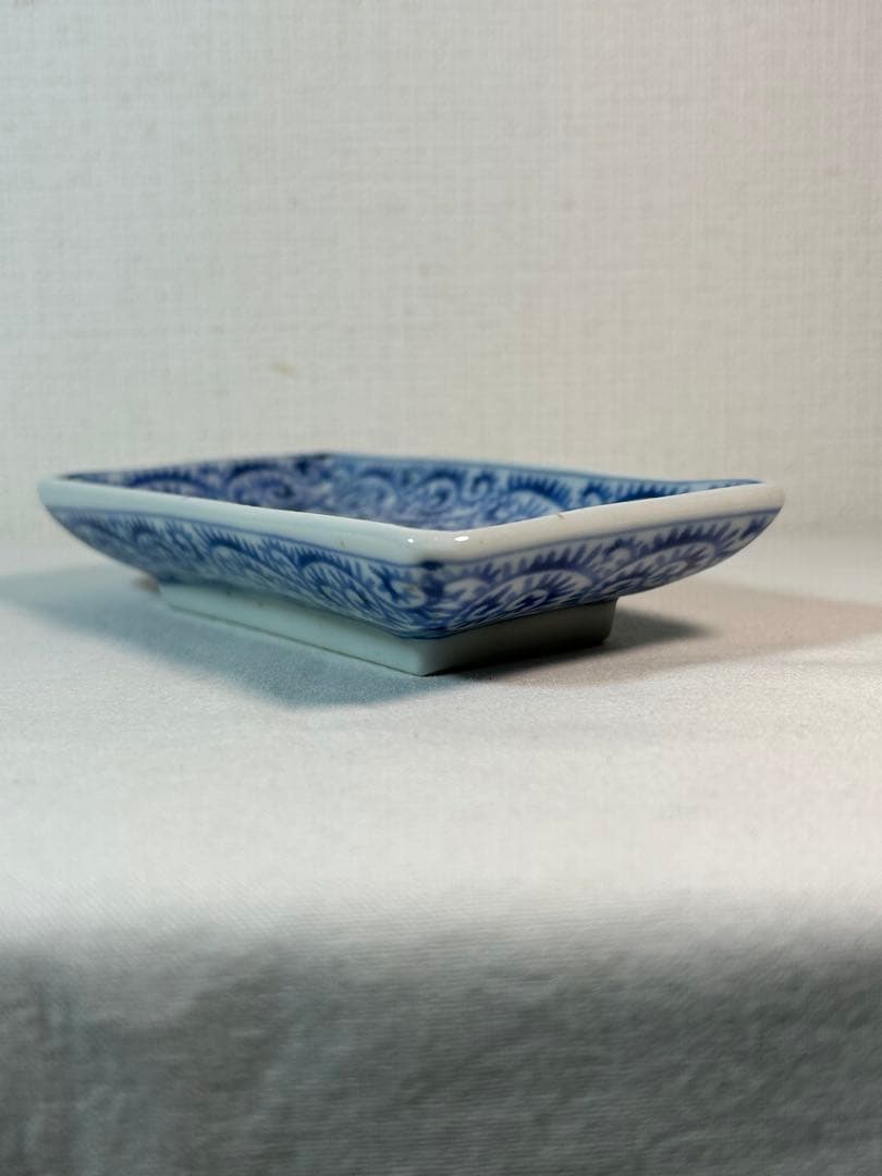 古伊万里写し タコ唐草角小皿 6枚　無傷