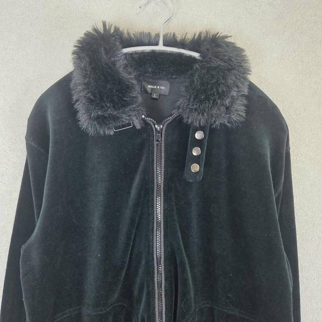 希少 美品 MALE & CO. ベロア ファー ライダース ジャケット