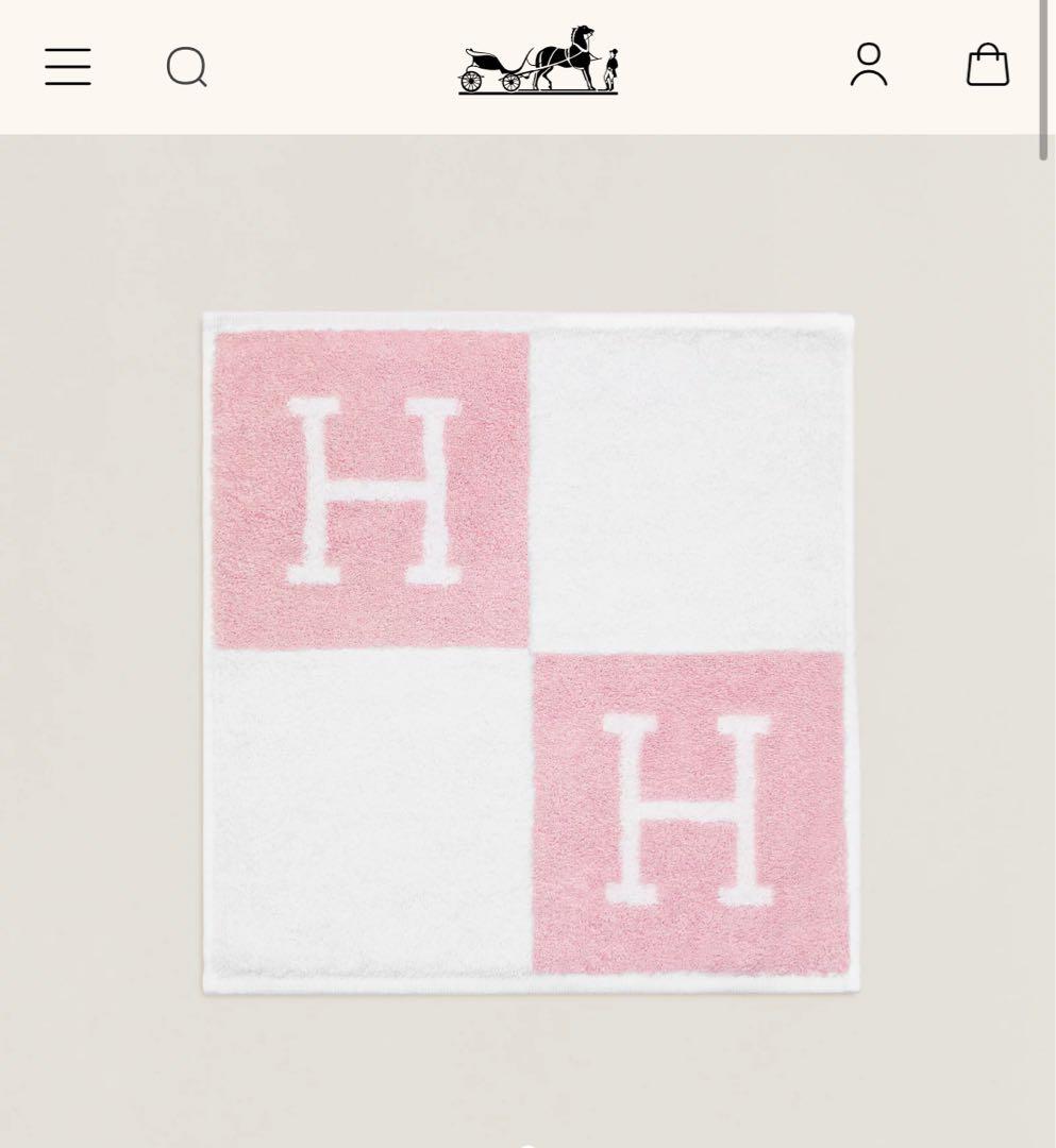 エルメス Hロゴ タオルハンカチ ピンク　新品未使用品　13,750円