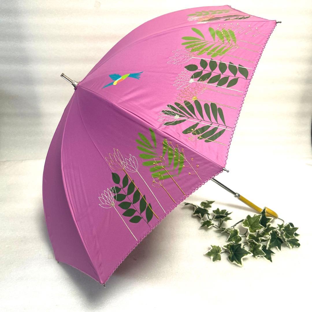 新品　ホコモモラJOCOMOMOLA ピンク花柄晴雨兼用長傘　シビラ　遮光UV