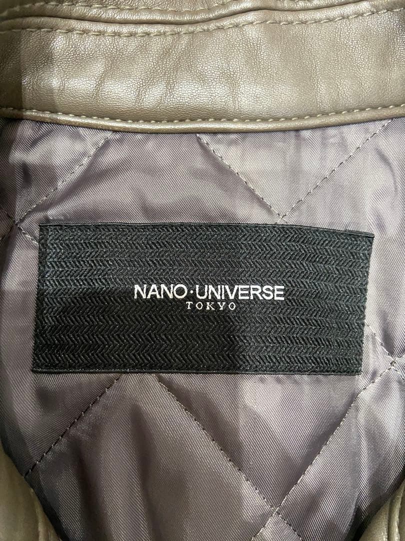 NANO UNIVERSE グレー ライダースジャケット