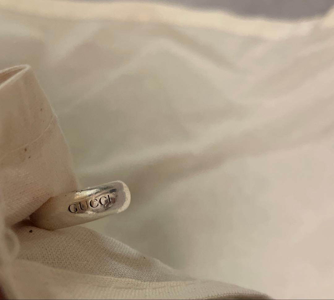 GUCCI 丸甲リング ロゴリング 刻印リング シルバー925 10号