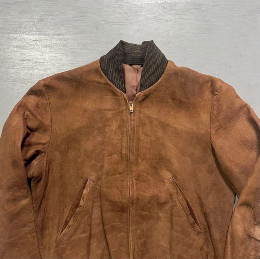 60's vintage レザージャケット　スエード　CONMARジップ　M