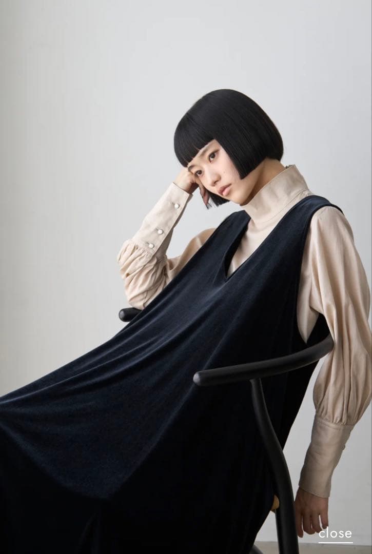 新品　foufou ノースリーブベロアワンピース　1