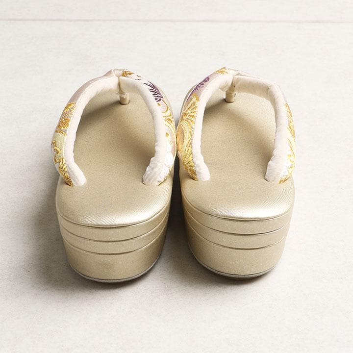 振袖用 草履バッグセット 　古典柄　帯生地　草履:24cm　S563