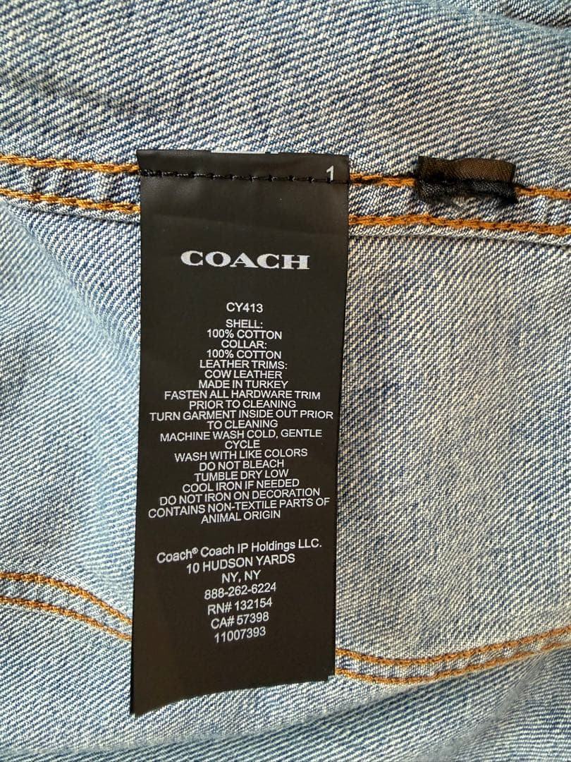 【COACHメンズ】コーデュロイ カラー デニム ジャケット　レシート付