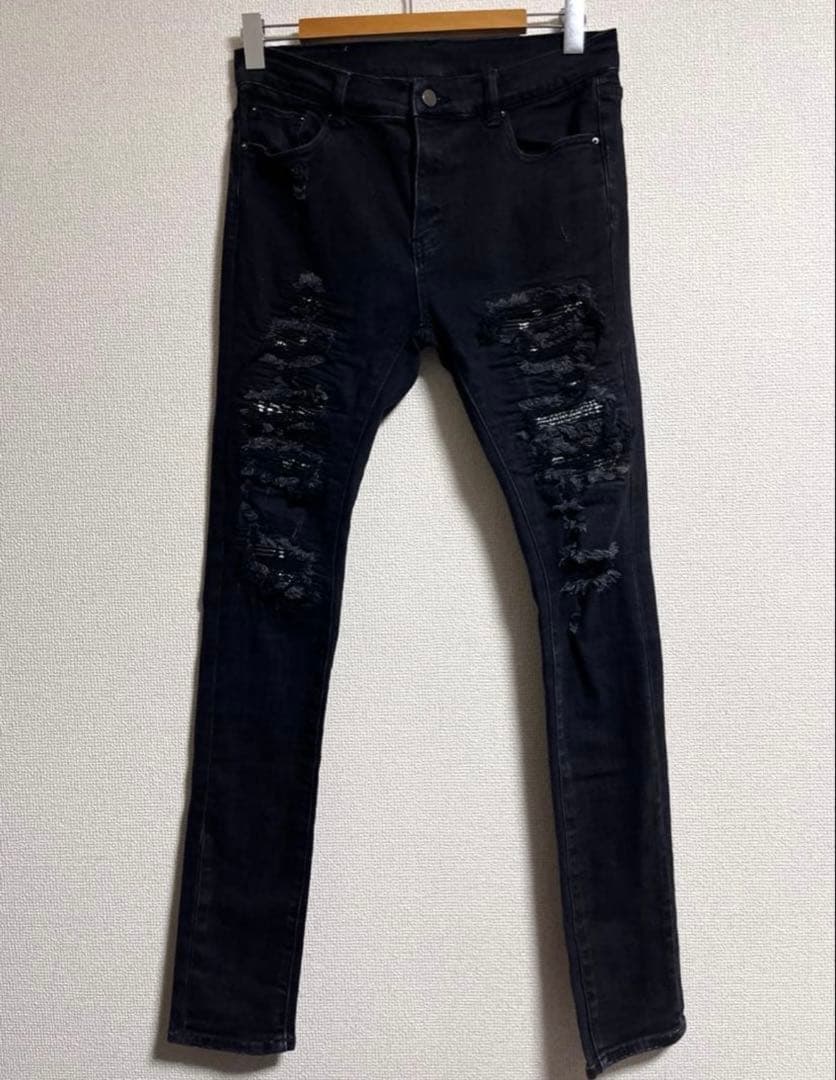 パンツ mnml X165 PAISLEY STRETCH DENIM BLACK