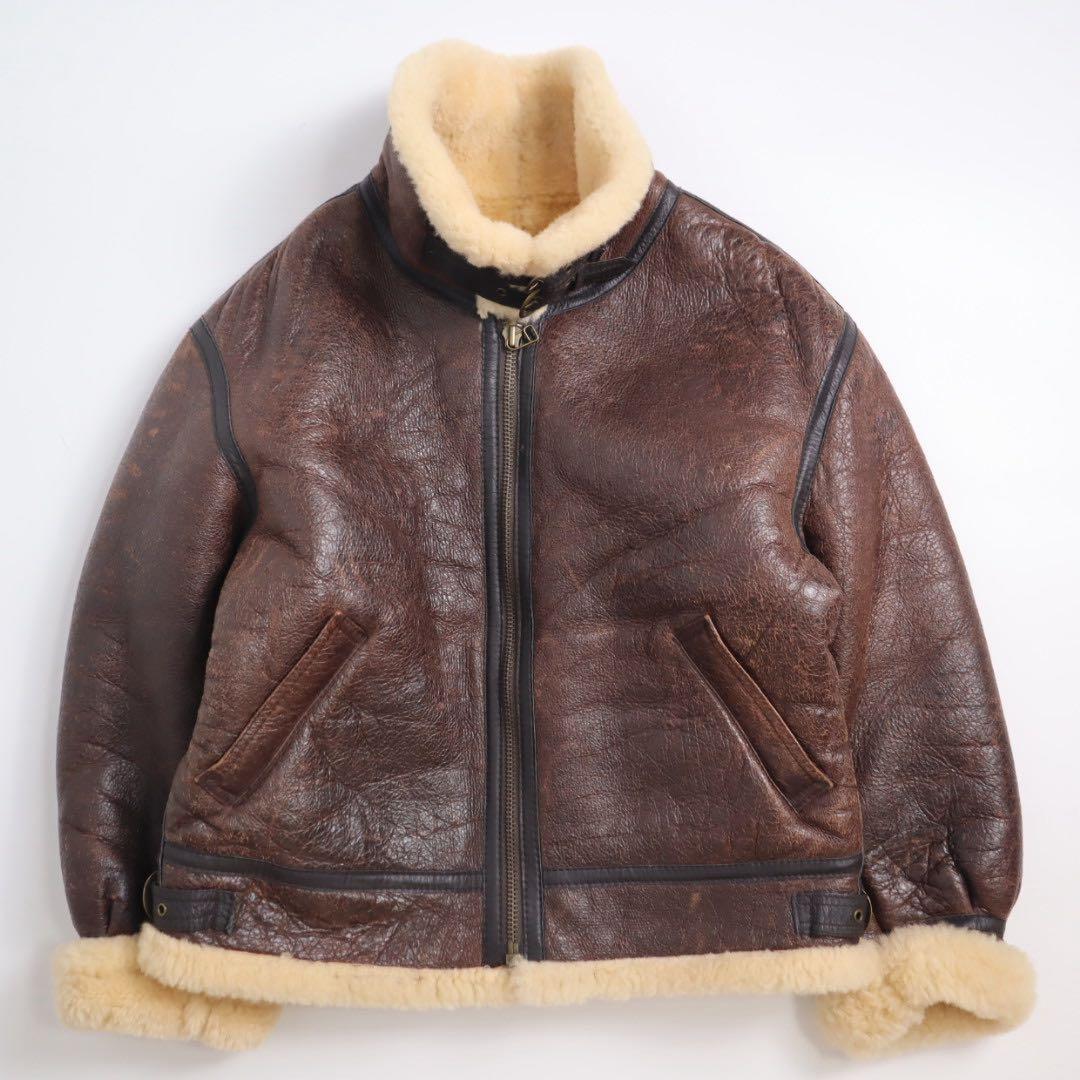 Vintage type b-3 ムートン 羊革 レザー フライトジャケット
