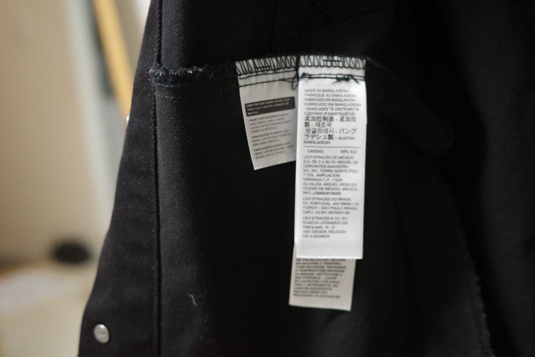 Levi's Premium ブラックデニムジャケット BIG E 黒