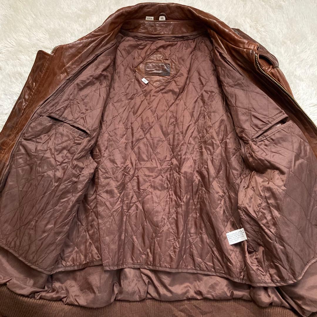 ✨お豆腐✨ヴィンテージ A-2レザージャケット 本革 ライナー付属 XXL