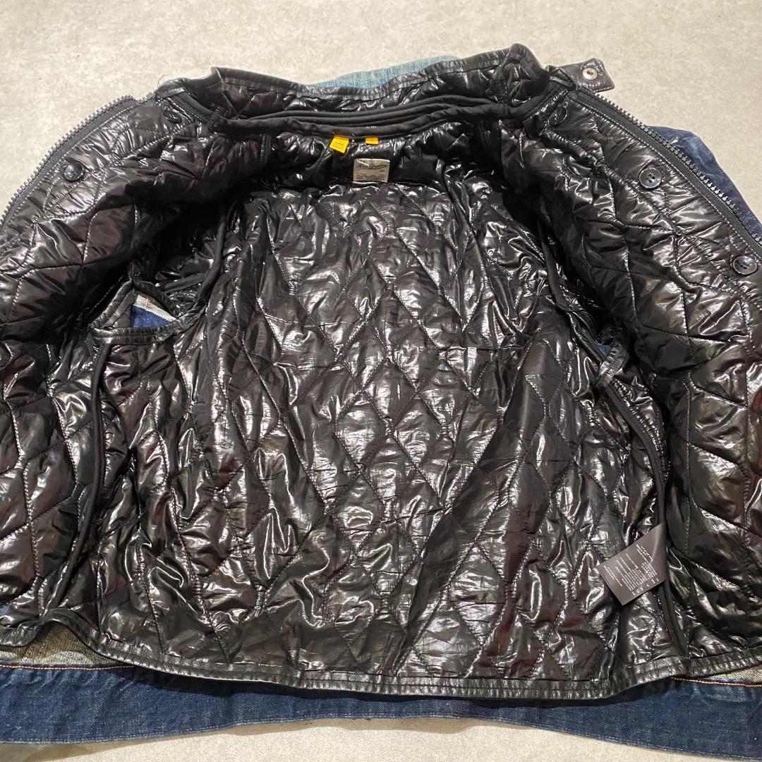 G-STAR RAW ダメージ レイヤード ダブルジップ デニムジャケット