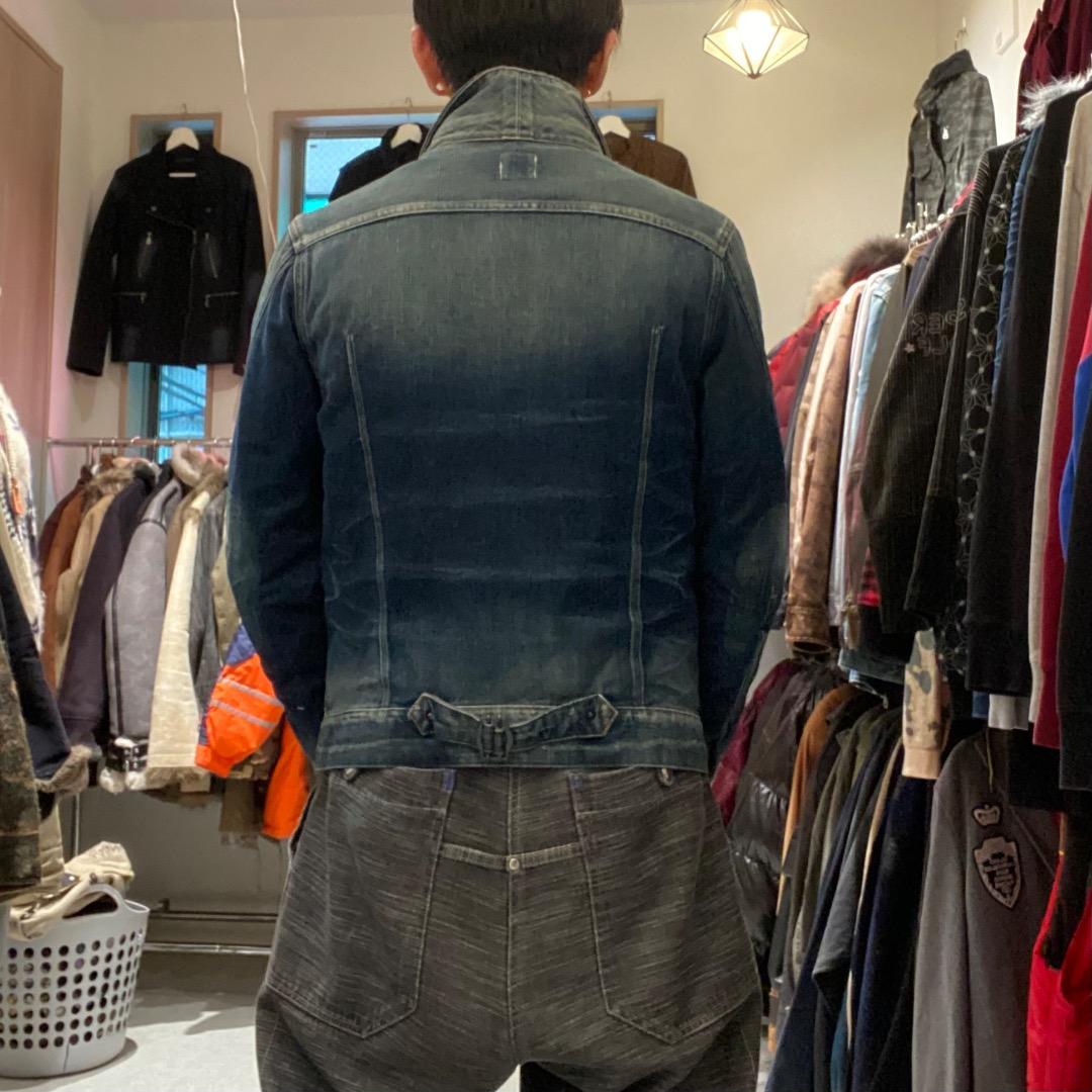 G-STAR RAW ダメージ レイヤード ダブルジップ デニムジャケット