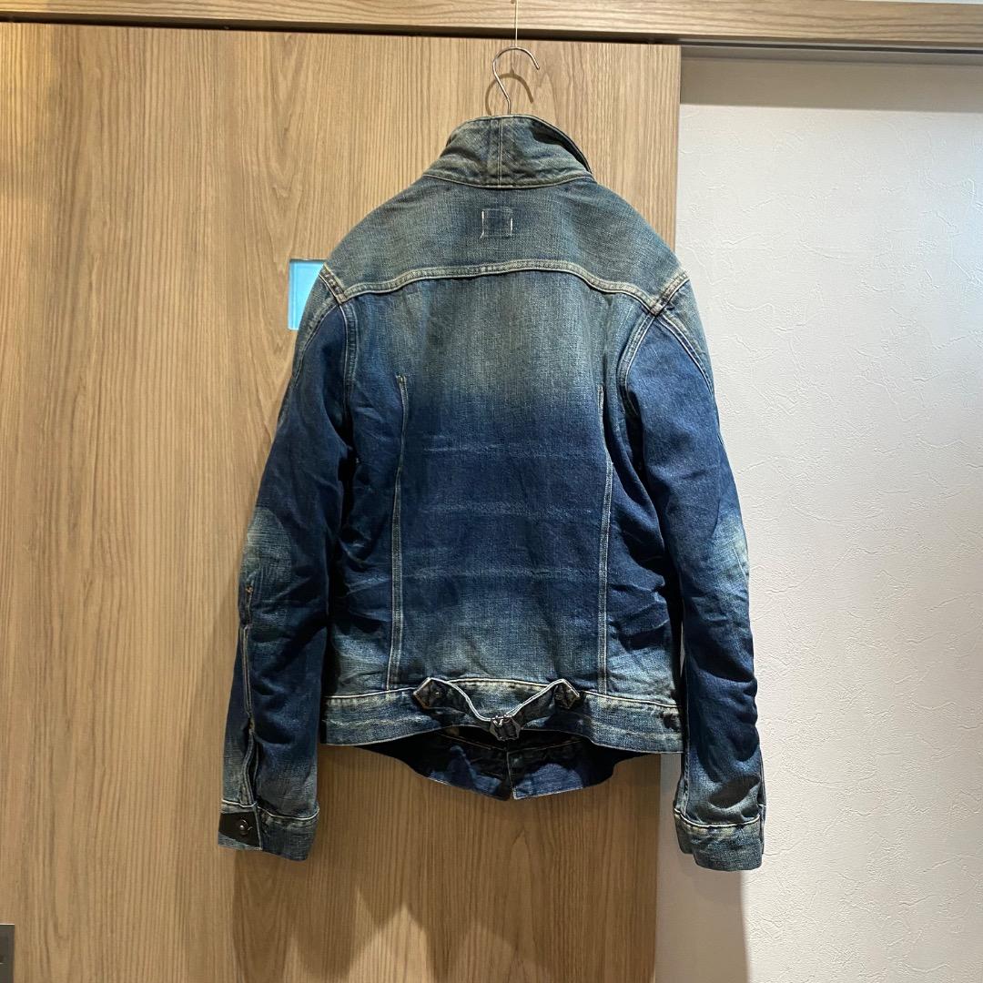 G-STAR RAW ダメージ レイヤード ダブルジップ デニムジャケット
