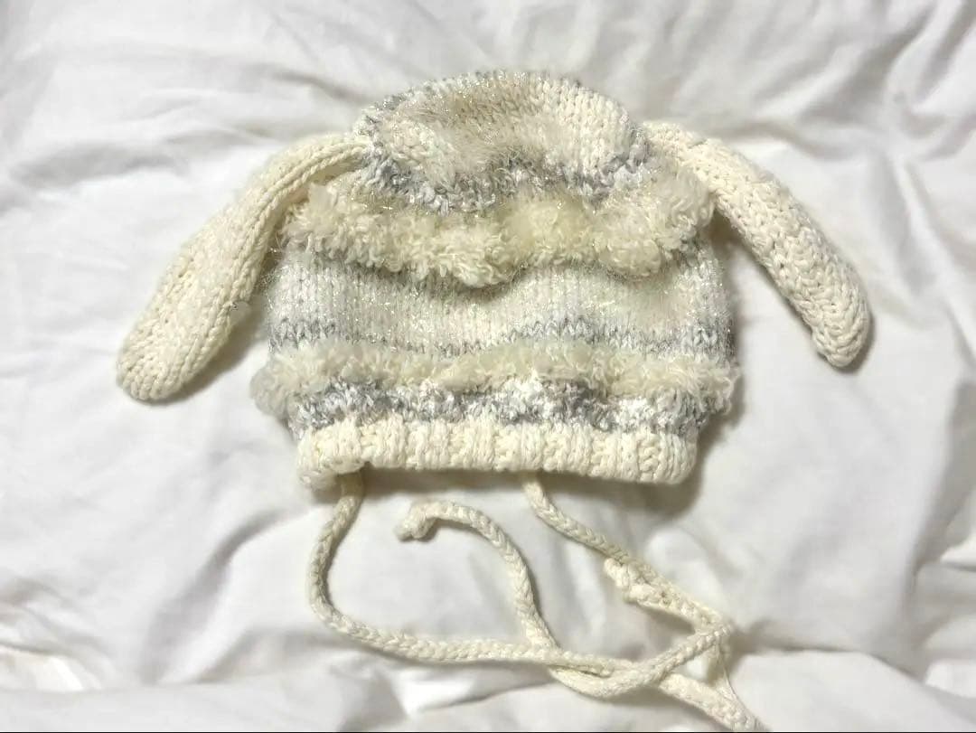 帽子 rurumu: 2022aw usa-mimi knit cap ivory