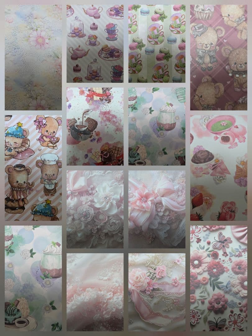 ☆*割様 A4サイズ デザインペーパー まとめ売り 約15cm 可愛い、お花、ス