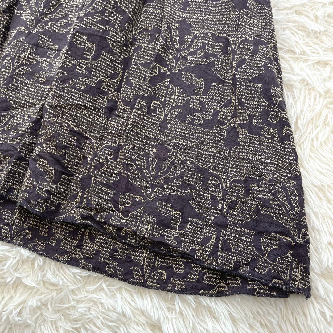 RNA エンブロインダリー ドレス ロングワンピース 刺繍 インド綿 Aライン