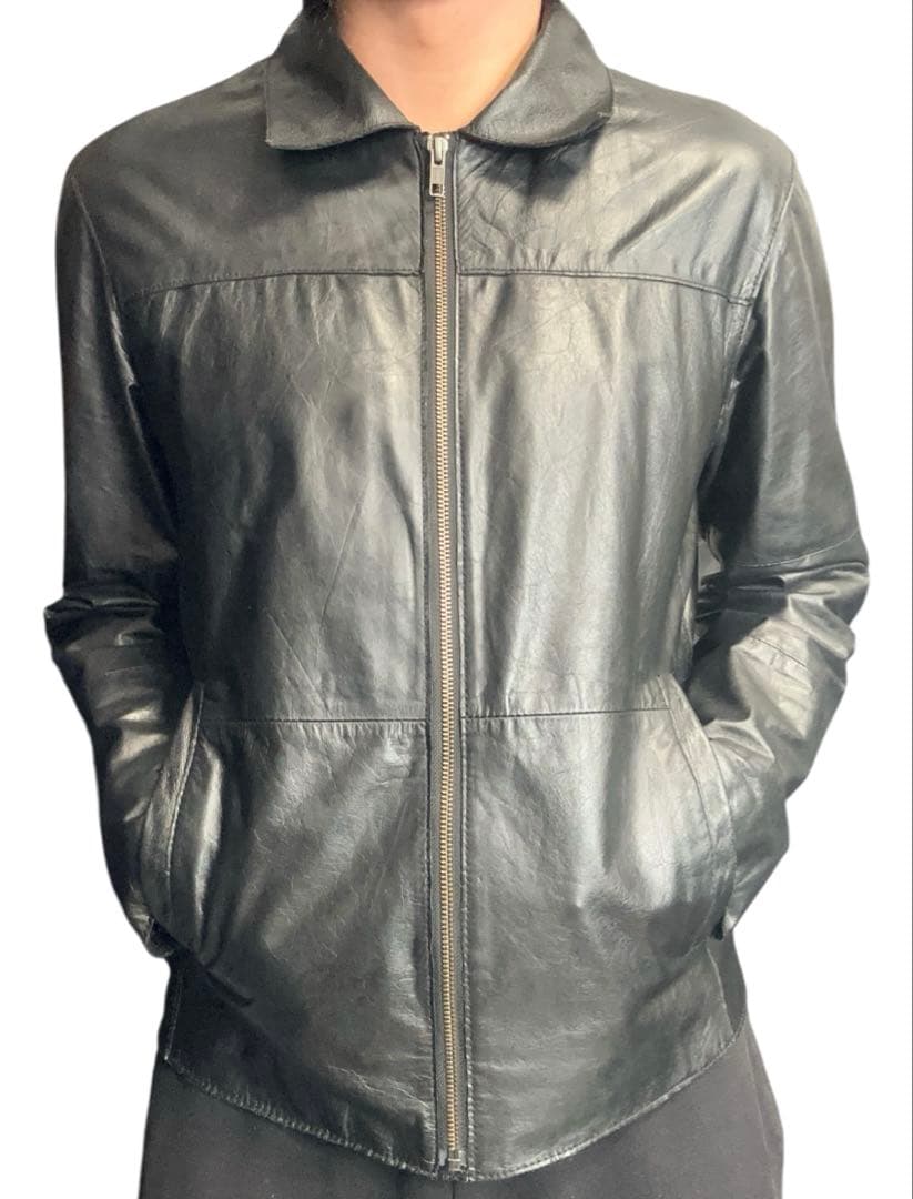 ジャケット・アウター real leather zip up jacket