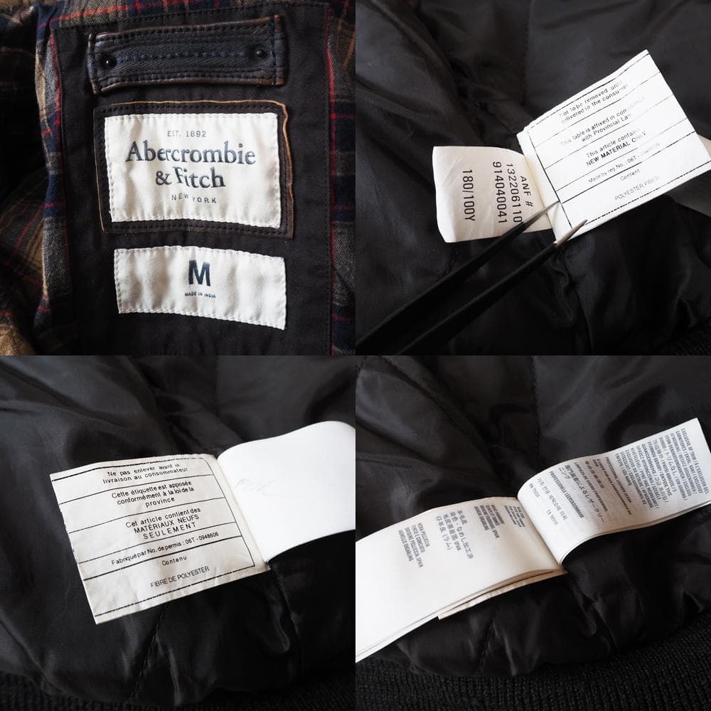 Abercrombie&Fitch G-1ムートン襟レザーフライトジャケット M
