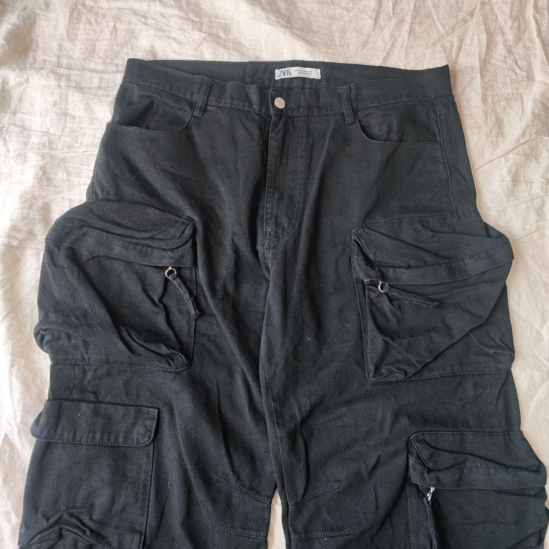 ZARA マルチポケット カーゴ バギーデニム 黒 Y2K ワイド
