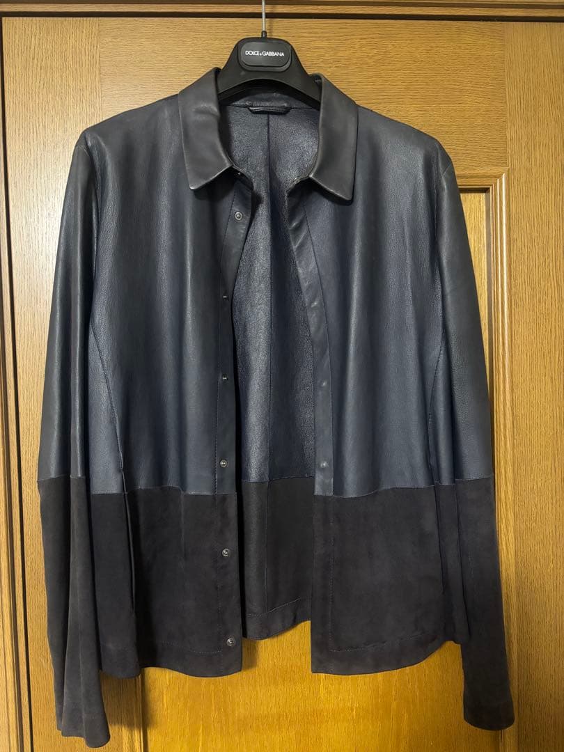 m*l様 エンポリオアルマーニ　レザー　シャツ　ジョルジオ　メンズ　ジャケット