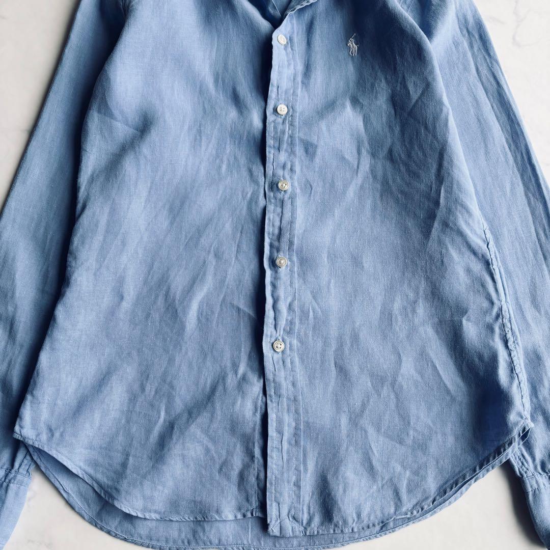 RALPH LAUREN リラックスフィット シャツ ポニー刺繍 リネン