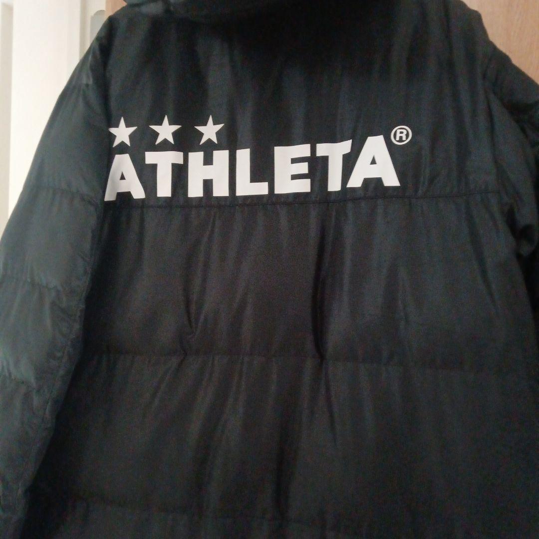 ATHLETA ベンチコート Mサイズ 黒　サッカー　フットサル　ダウン