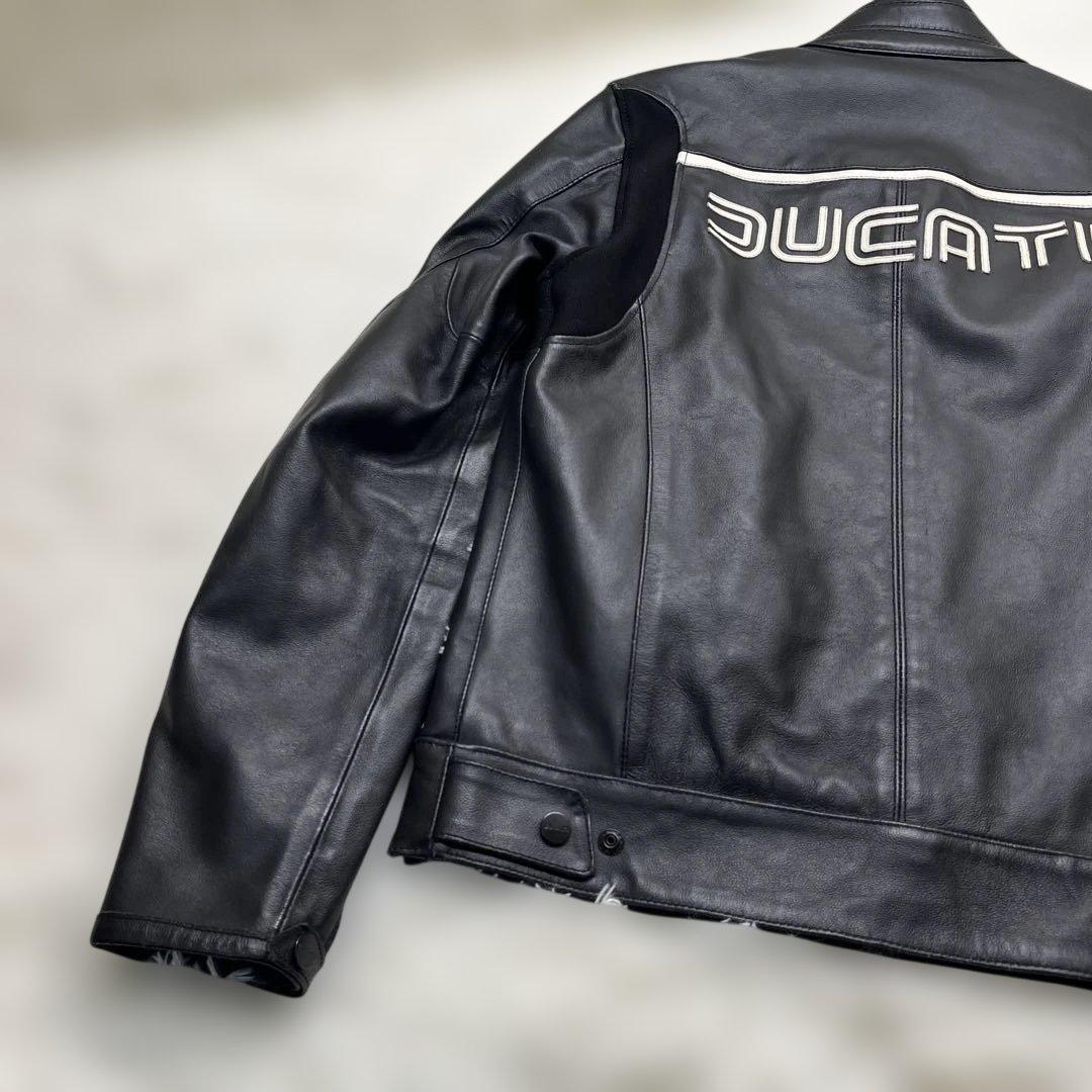 DUCATI DAINESE 立ち襟 本革 レザージャケット ブラック 48