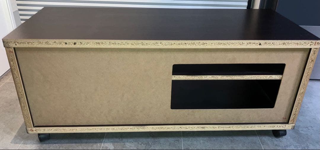美品)ダークブラウン テレビ台 ガラス扉付き
