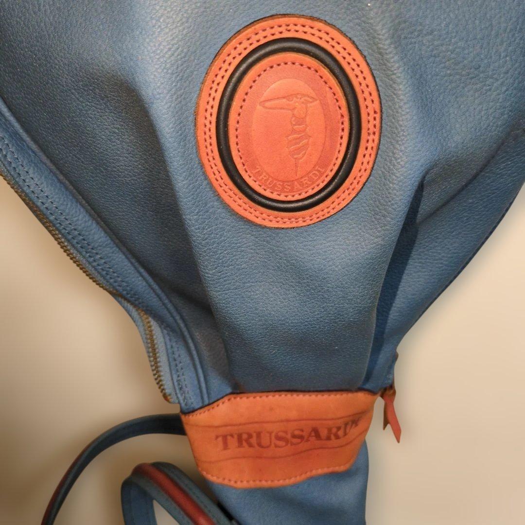 TRUSSARDI ゴルフバッグ 青 キャンバス　↘