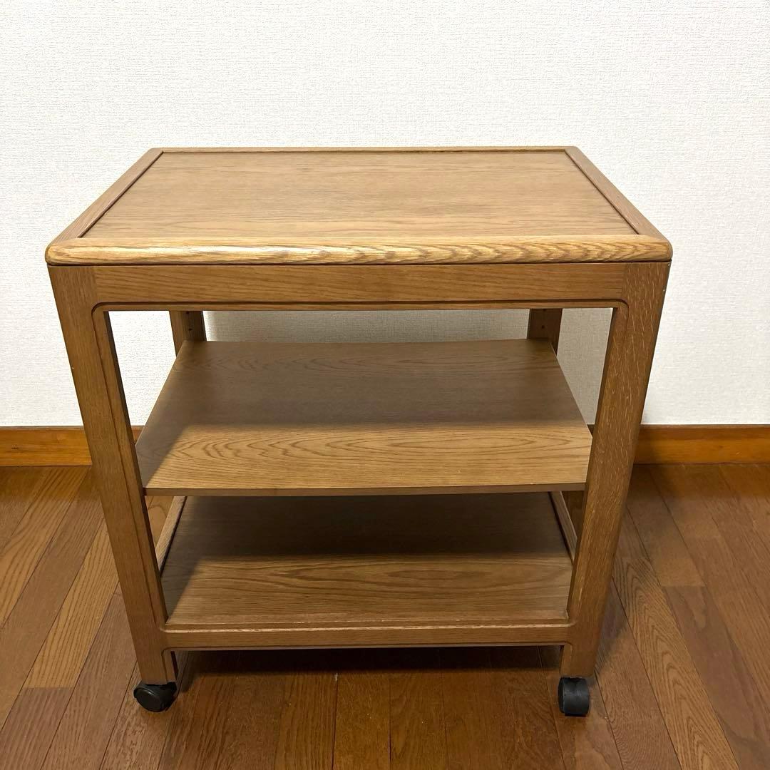 【良品】karimoku ワゴン キッチンワゴン オーク材