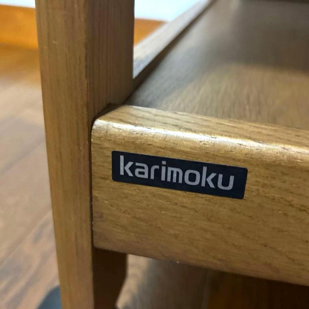 【良品】karimoku ワゴン キッチンワゴン オーク材