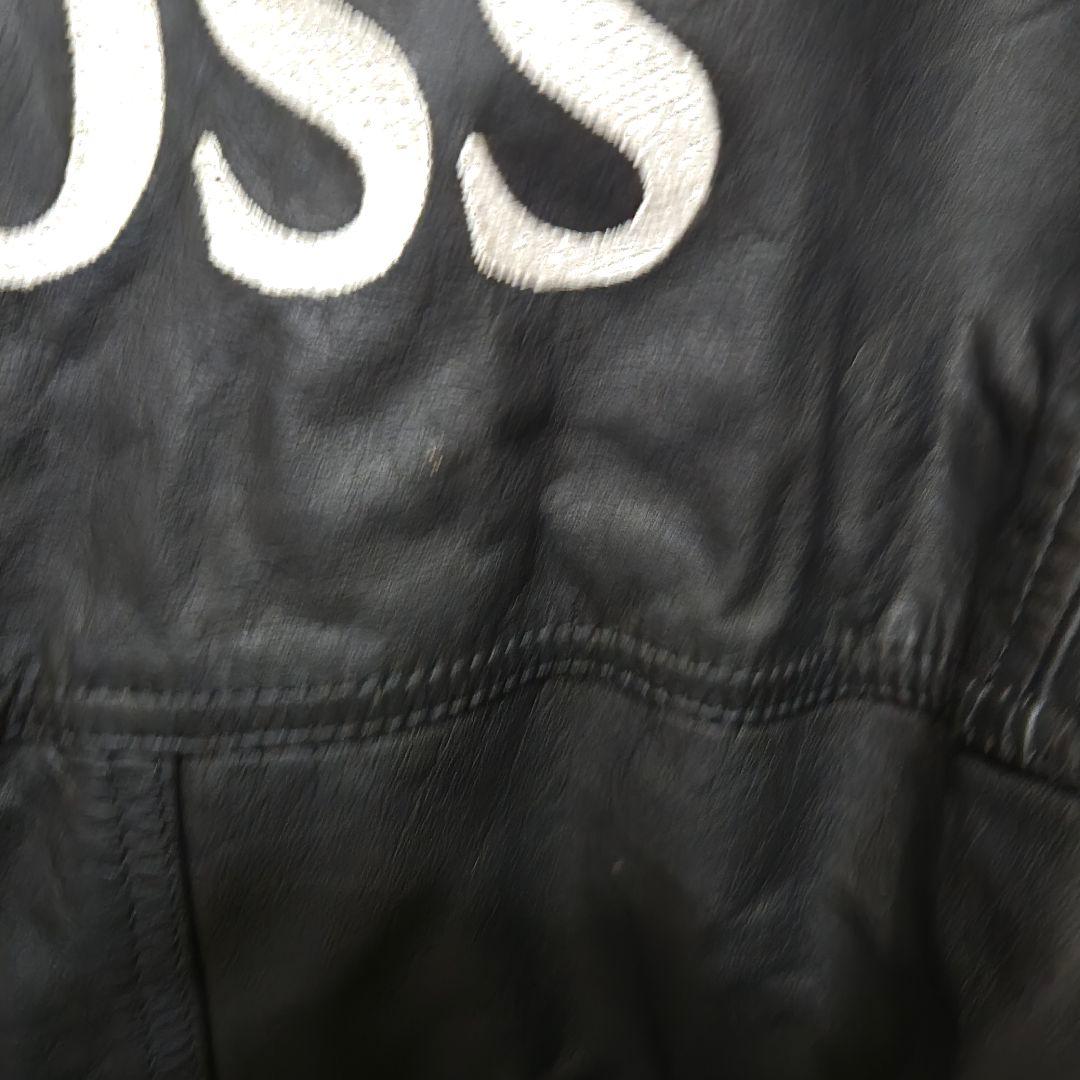 希少　ボスジャン サントリー　BOSS ロゴ刺繍　バックロゴ　牛革　Mサイズ
