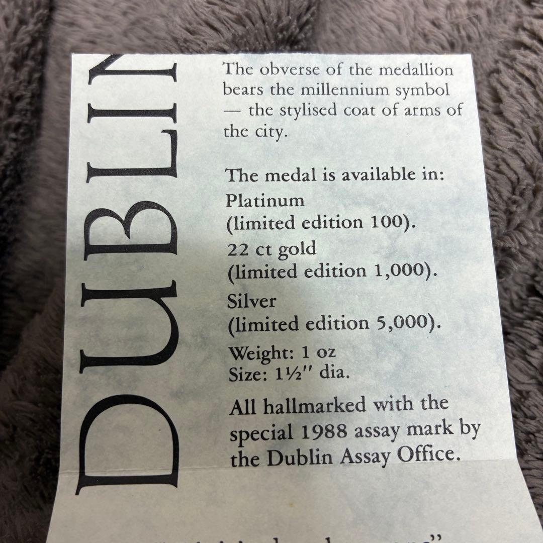 Dublin Millennium Medallion 限定 銀メダル 1オンス