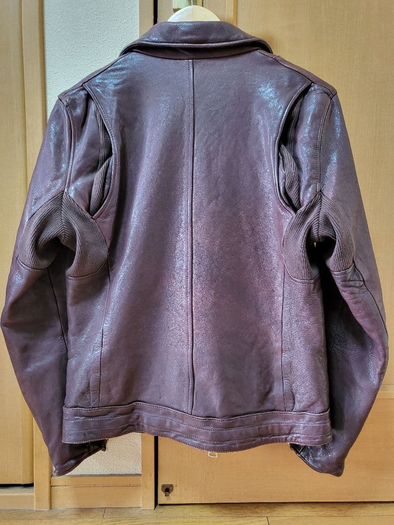 送込 glamb レザー ライダース ジャケット シープ 2 ブラウン