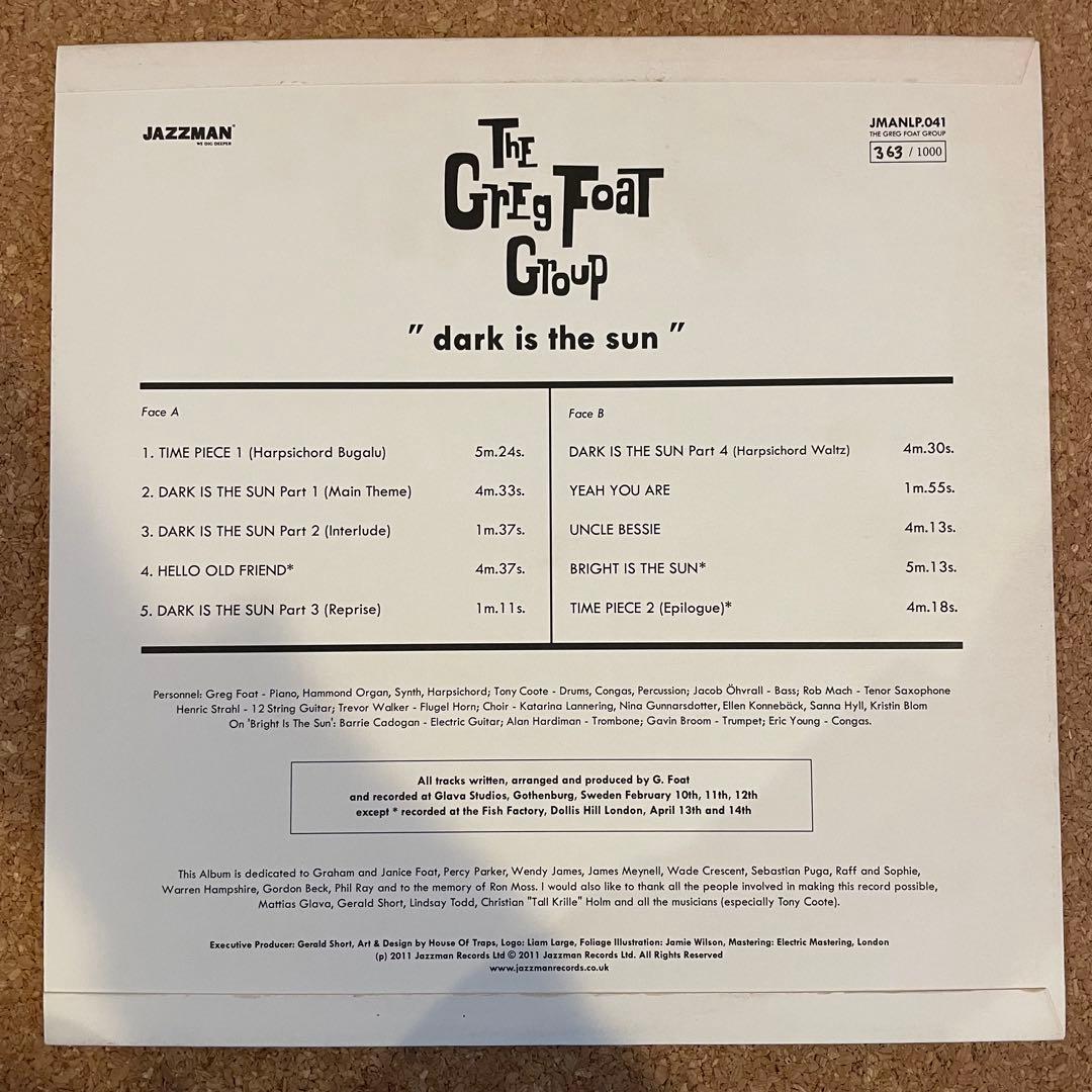 洋楽 GREG FOAT GROUP / DARK IS THE SUN (LP)