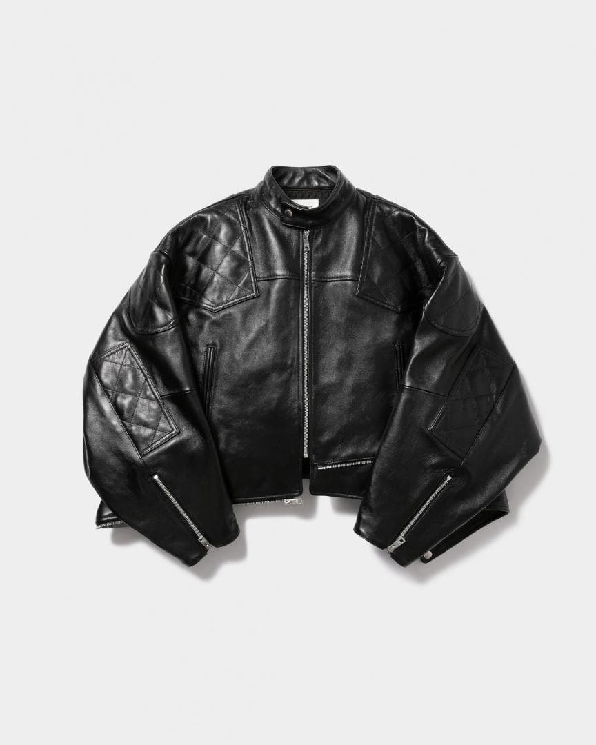 ほぼ未使用 ビューティフルピープル ダブルエンド ライダースジャケット 40 黒