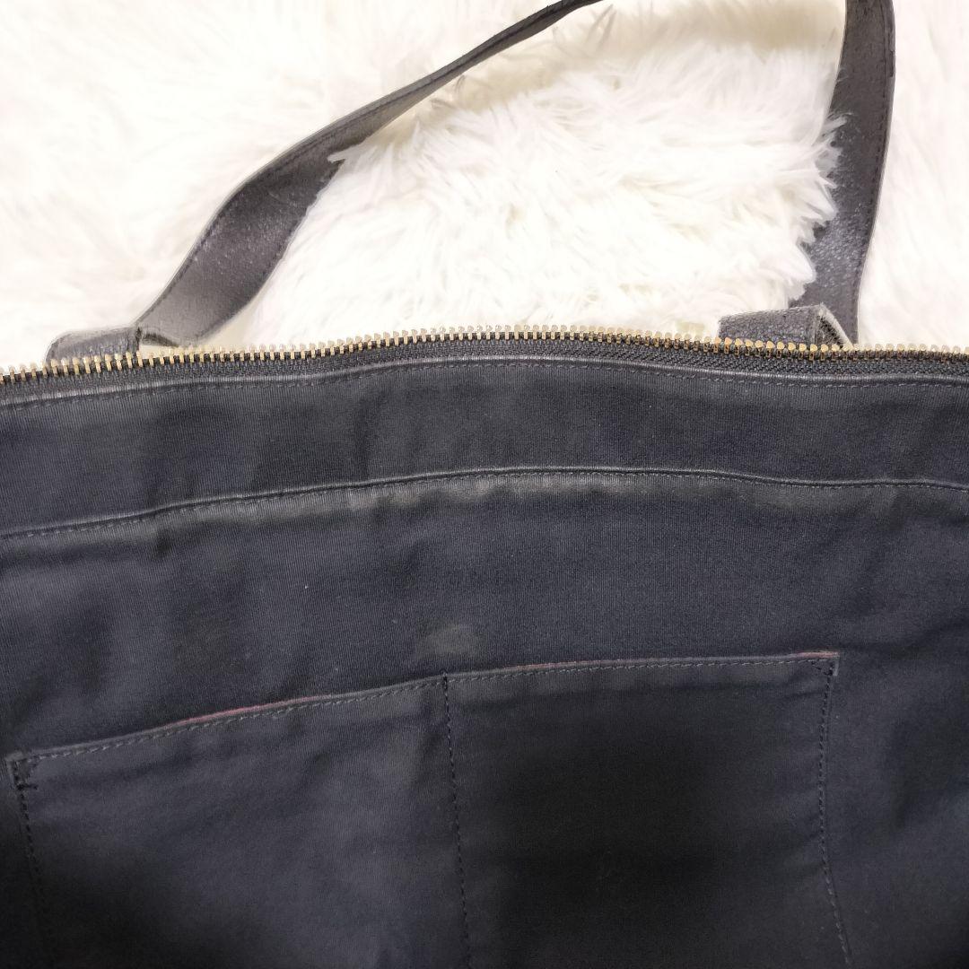美品 ポールスミス シグネチャー ジップストライプ トートバッグ 肩掛け 黒