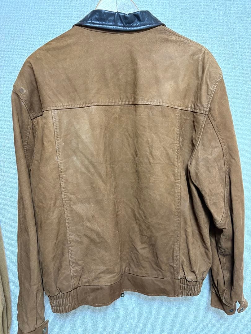 GSOUMA Zip up Leather Jacket Brown XL 古着