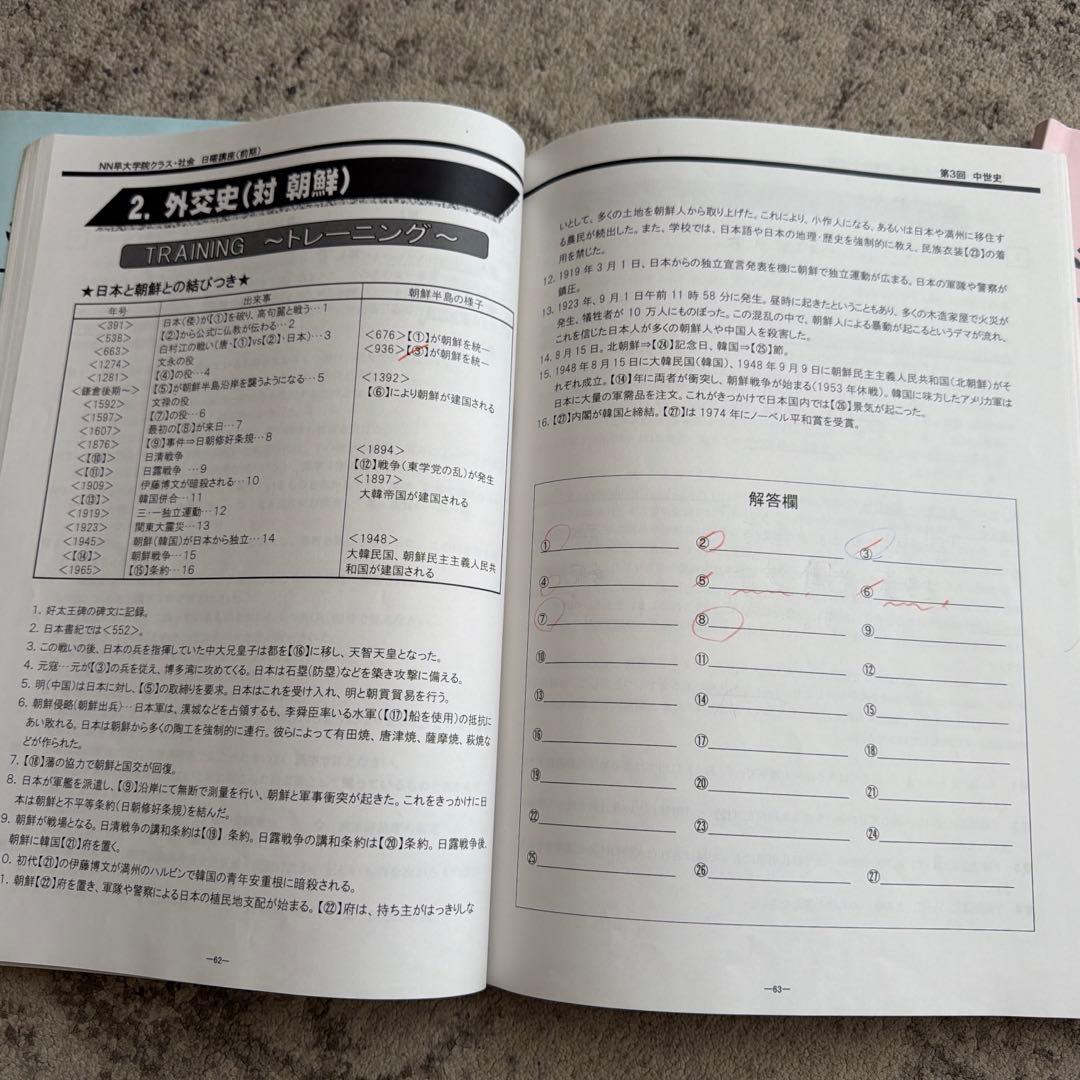 絶対合格！NN志望校別コース　早大学院　日曜講座 前期（4月から7月まで）４科