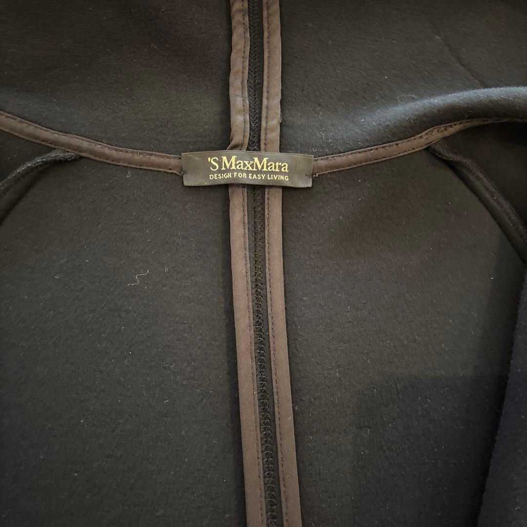 'S Max Mara フーディ ダブルフェイスビスコースコート ネイビー　M
