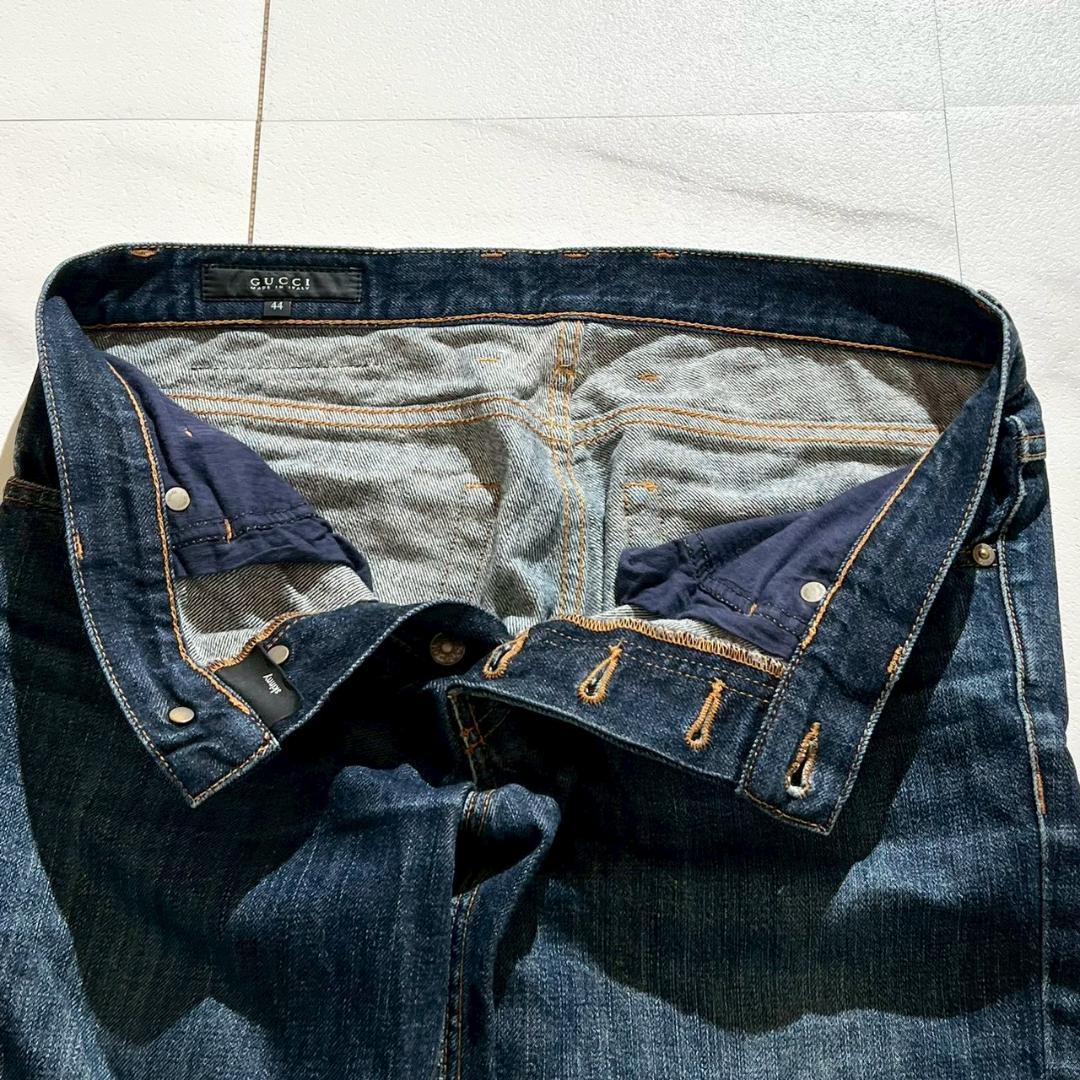 【美品】GUCCI グッチ デニムパンツ ストレッチ インディゴブルー 44