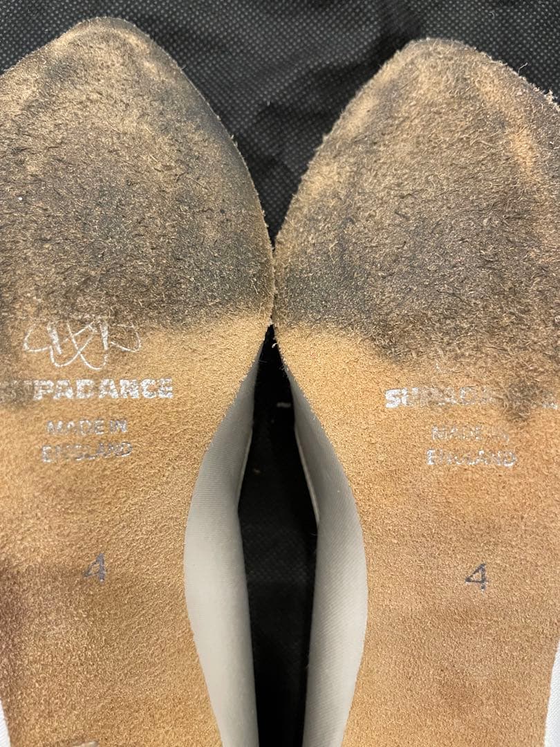 社交ダンス スーパダンス 女性用シューズ、白色サテン、サイズ23.5cm
