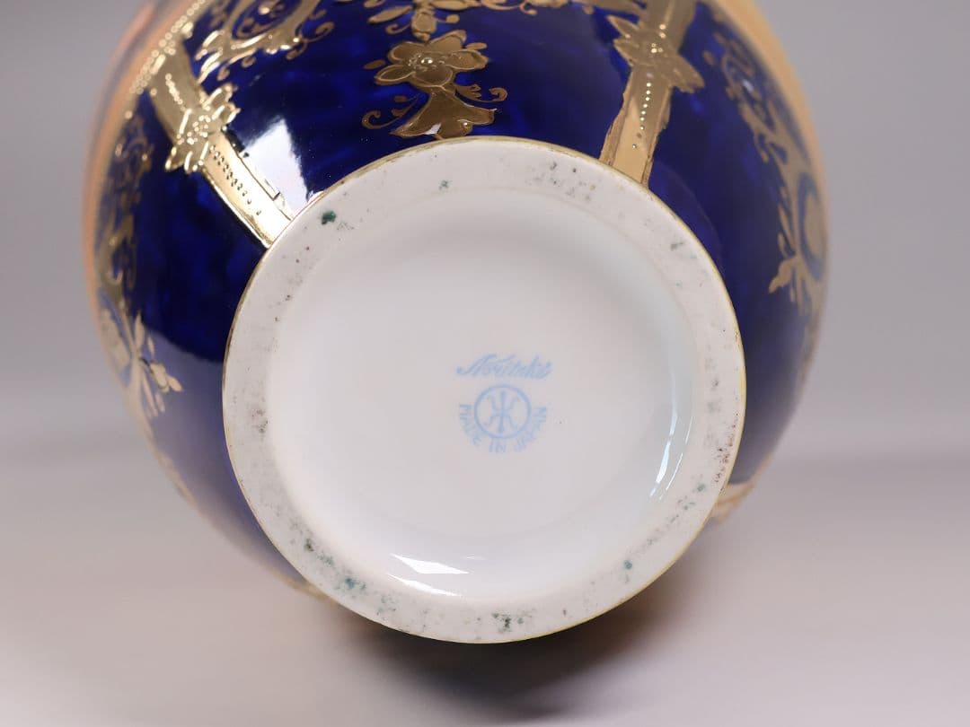 【CM317】オールドノリタケ ラクダ 花瓶 高24.7cm 金盛 明治 花器