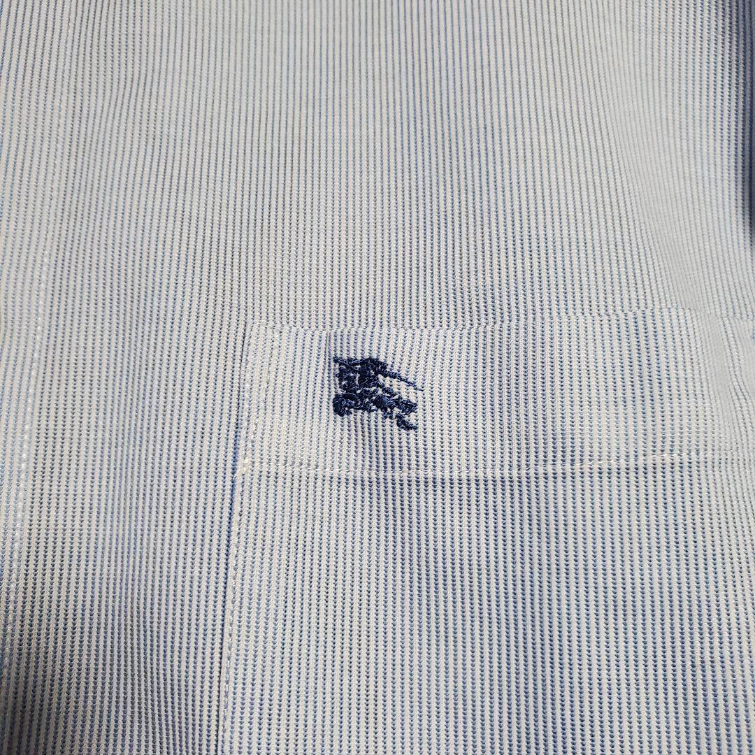 【美品】バーバリーブラックレーベル クレリックシャツ ストライプ ホース刺繍