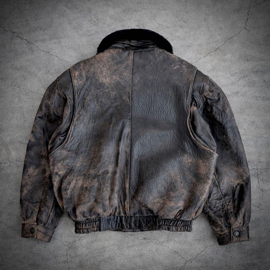 【羊革】90s vintage leather jacket g1 a2 短丈