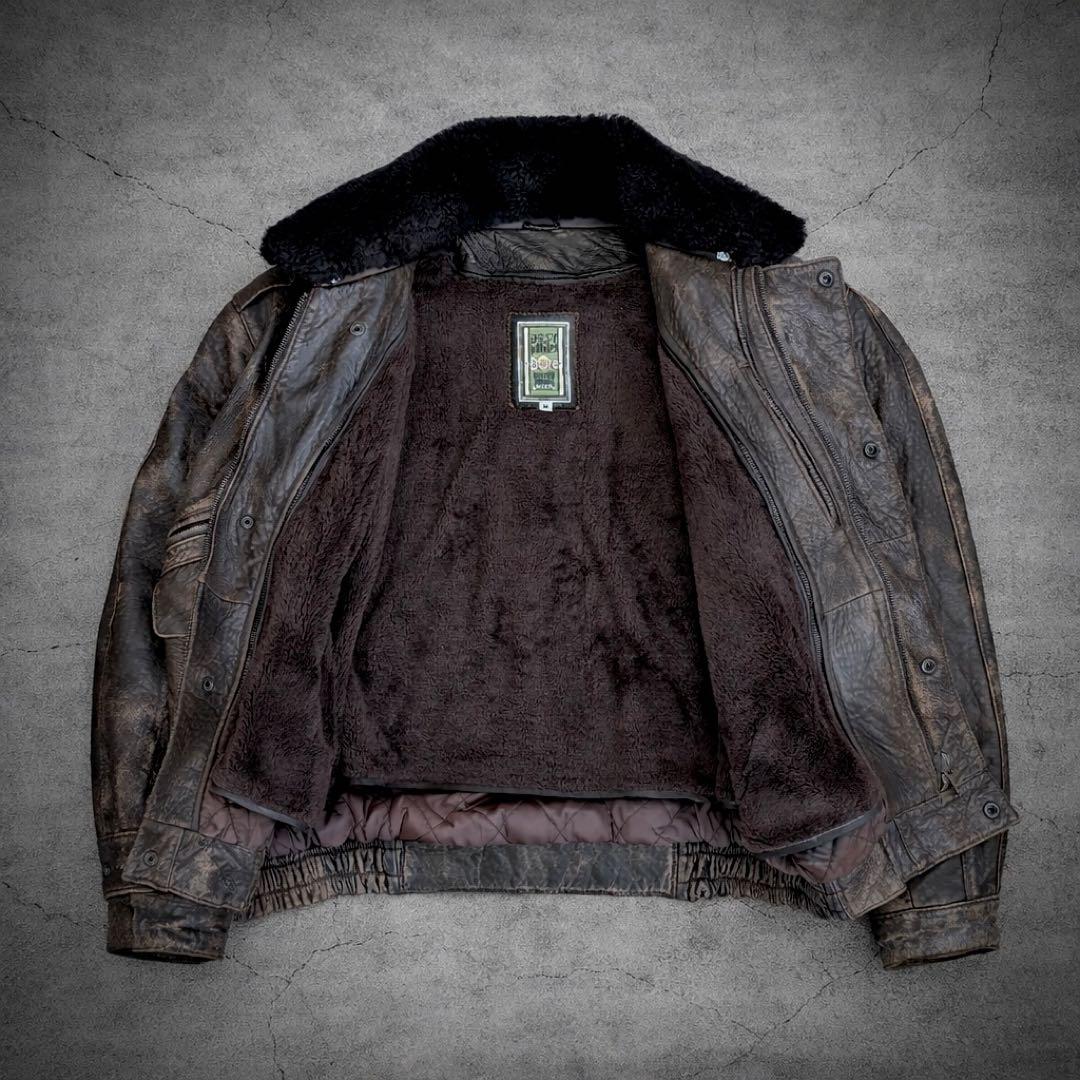 【羊革】90s vintage leather jacket g1 a2 短丈