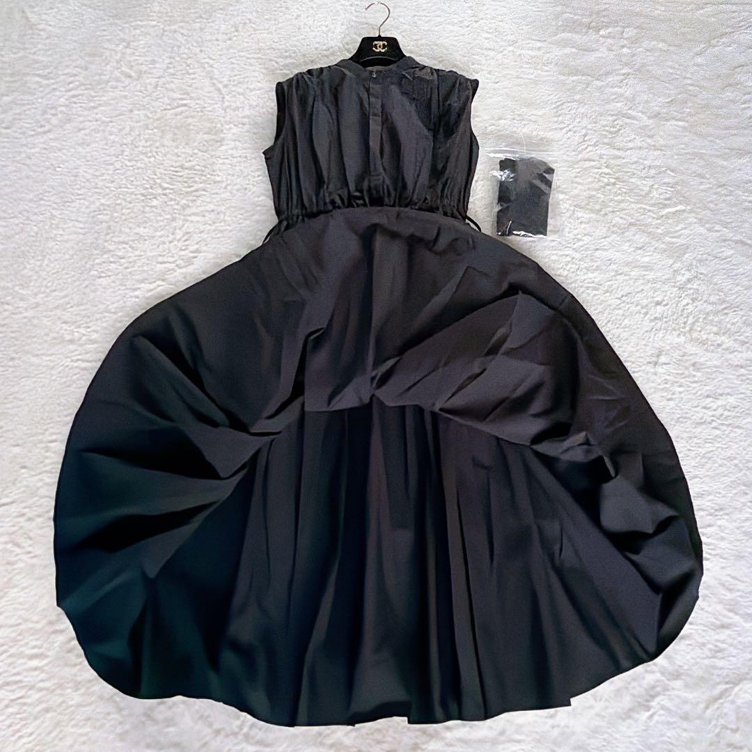極美品✨25SS【23区】洗える 撥水加工 ウエストシャーリングロングワンピース
