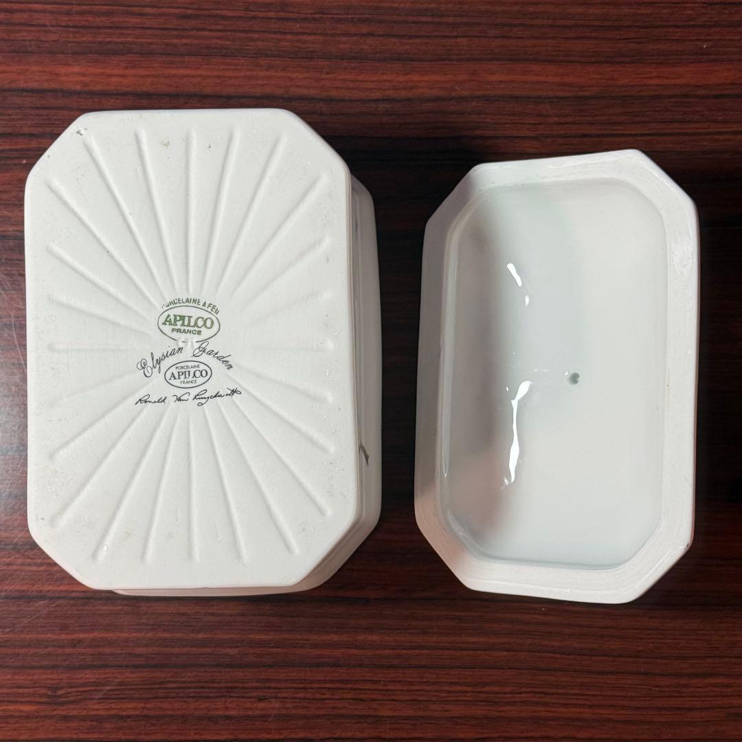 APILCO France ボタニカル　蓋付容器　アピルコ フランス製 蓋付陶器