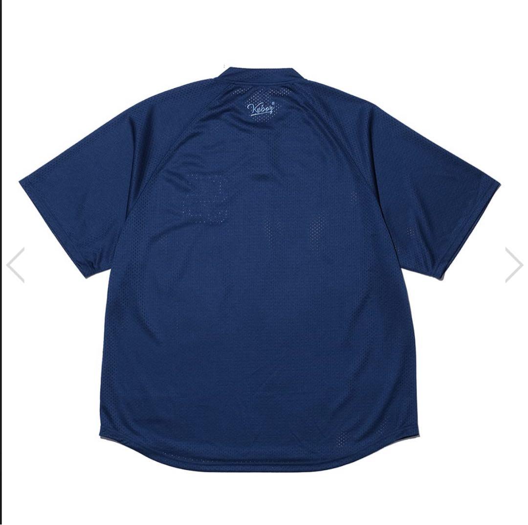 KEBOZ×LIONS MESH BASEBALL HENLEY XL