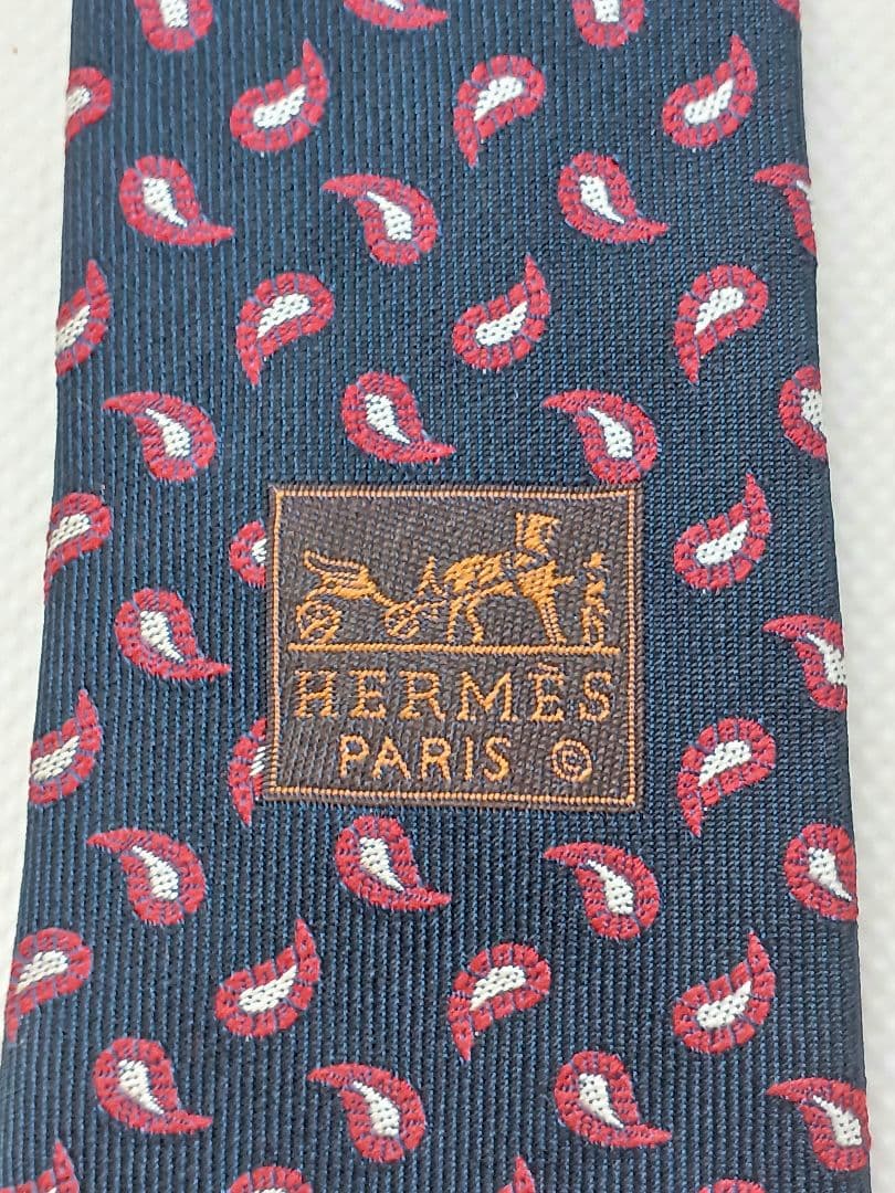 【新品未使用】HERMES エルメス ペイズリー柄のネクタイ　タグ付き